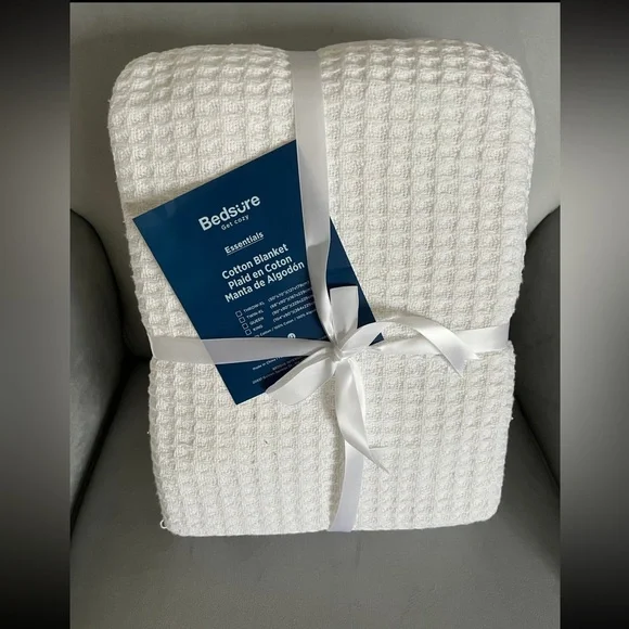 Bedsure 100% Cotton Blanket Queen Size - Waffle Weave, Lightweight, Breathable - Picture 4 of 5